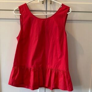 Small J. Crew Bright Red Sleeveless Top 100% cotton